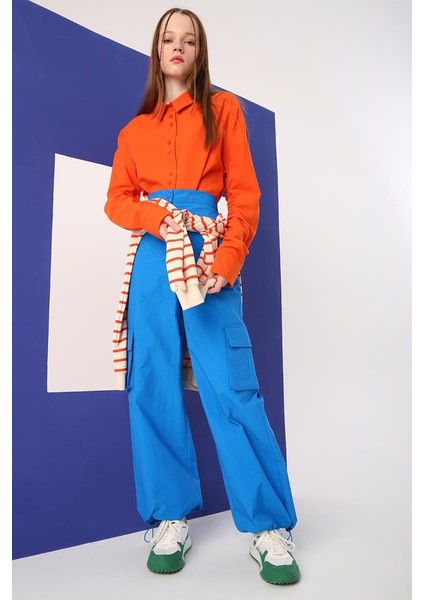 Saks-Kargo Cepli Paçası Büzgülü Paraşüt Pantolon