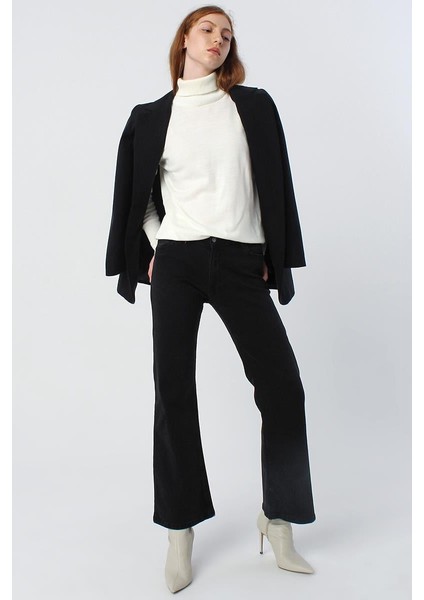 Antrasit-Bol Paça Denim Pantolon