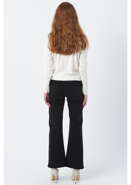 Antrasit-Bol Paça Denim Pantolon fırsatları