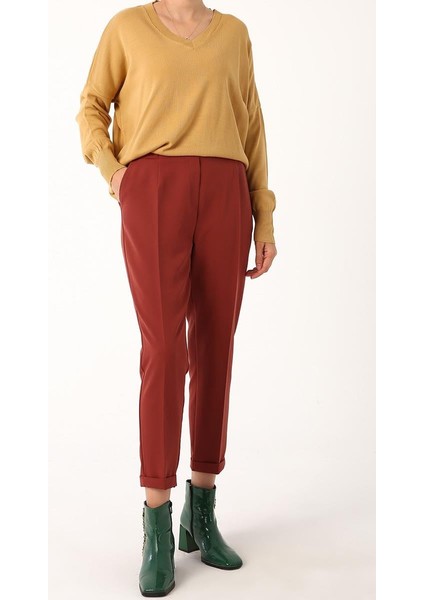 Kiremit-Beli Lastikli Havuc Pantolon fiyatları