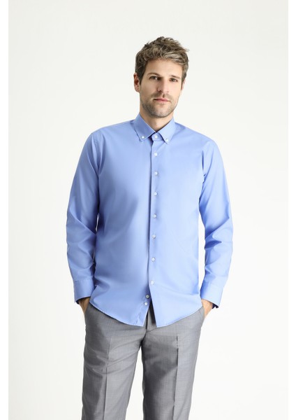 Uzun Kol Slim Fit Dar Kesim Non Iron Ütü Gerektirmeyen Pamuklu Gömlek indirimleri