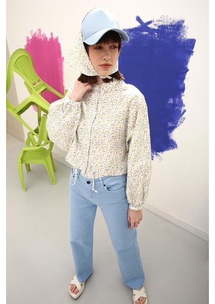 Mavi-Wide Leg Yüksek Bel Pantolon