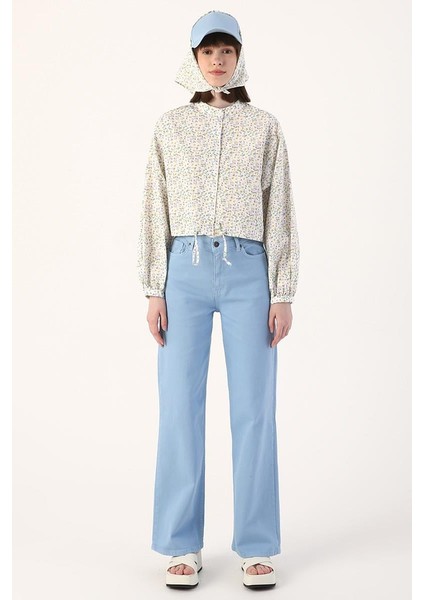 Mavi-Wide Leg Yüksek Bel Pantolon fiyatları