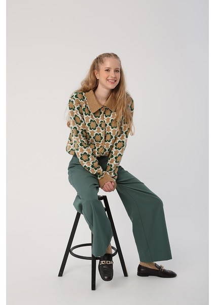 Nefti-Pileli Bol Paça Pantolon