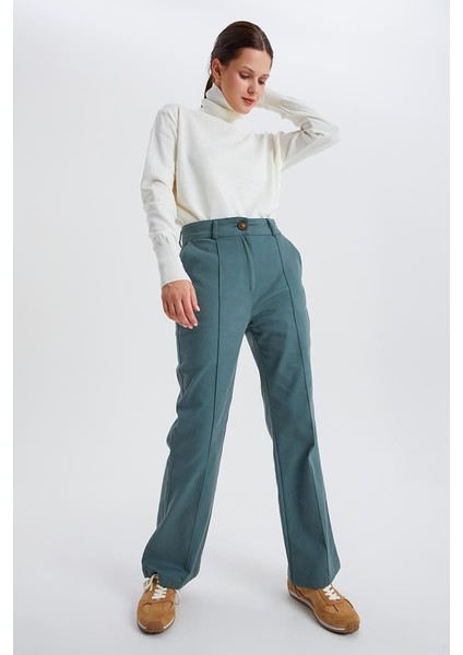 Pastel Yeşili-Çımalı Rahat Boru Paça Pantolon fırsatları