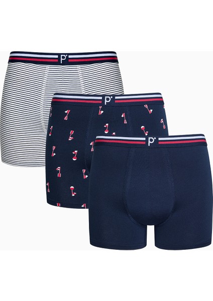 Erkek Gentleman 3lü Çok Renkli Boxer