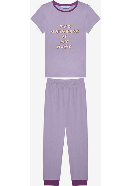 Pamuklu Kız Çocuk Universe 2li Çok Renkli Pijama Takımı indirimleri