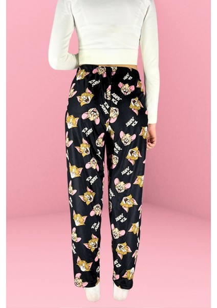 Dreamy Soft Kadife Dokulu Desenli Süet Pijama Altı Pantolon