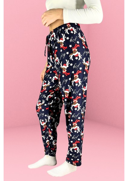 Dreamy Soft Kadife Dokulu Desenli Süet Pijama Altı Pantolon