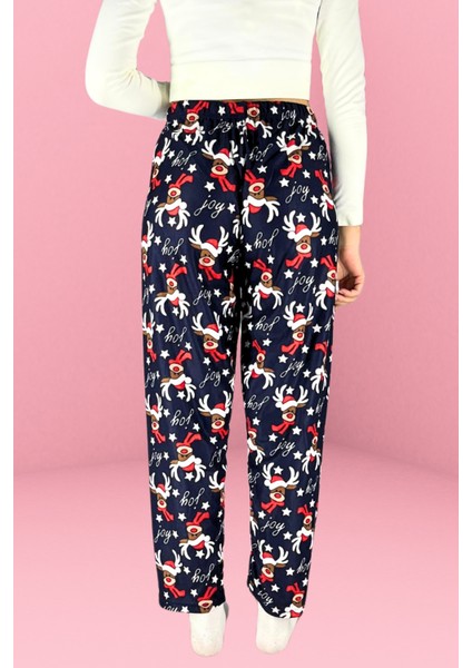 Dreamy Soft Kadife Dokulu Desenli Süet Pijama Altı Pantolon