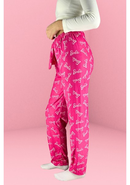 Dreamy Soft Kadife Dokulu Desenli Süet Pijama Altı Pantolon