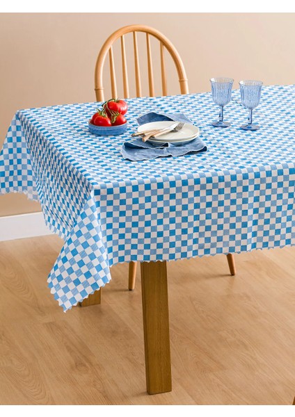 Lcw Home Mavi Dama Desenli Masa Örtüsü 160X160 cm