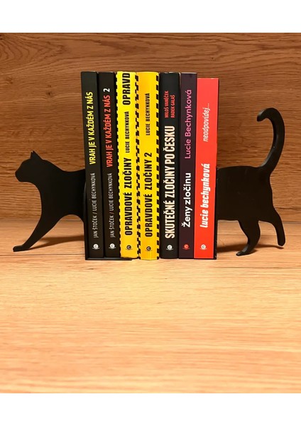 Kedi Figürlü Dekoratif Kitap Tutucu 2 Parça Kedi Kitap Desteği