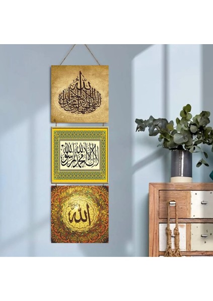 Ahşap Katlanabilir 3lü Tablo - TBL0089