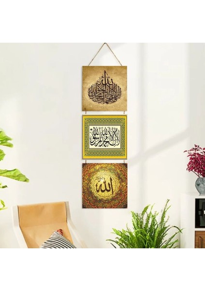 Ahşap Katlanabilir 3lü Tablo - TBL0089