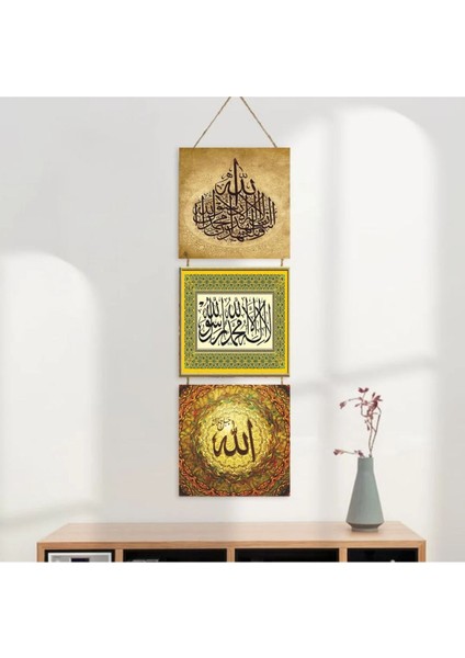 Ahşap Katlanabilir 3lü Tablo - TBL0089