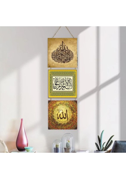 Ahşap Katlanabilir 3lü Tablo - TBL0089