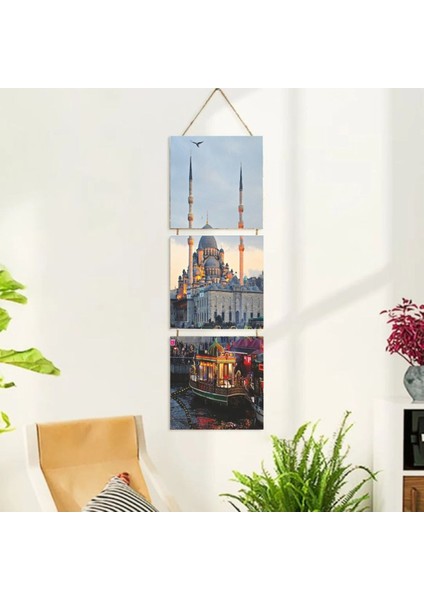 Ahşap Katlanabilir 3lü Tablo - TBL0099