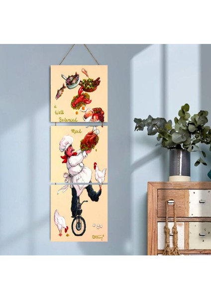 Ahşap Katlanabilir 3lü Tablo - TBL0055