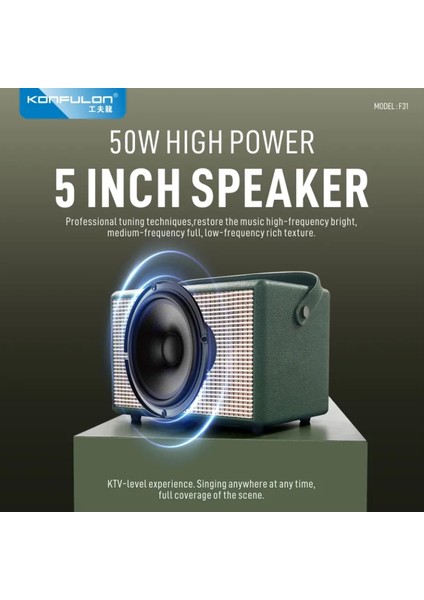 Kablosuz Bluetooth Taşınabilir Parti Karaoke Hoparlörü - Model F31