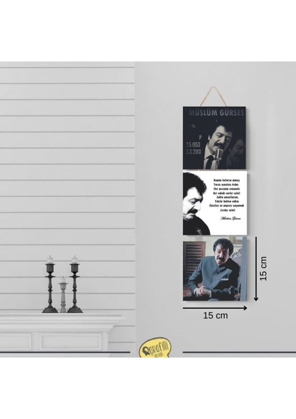 Ahşap Katlanabilir 3lü Tablo - TBL0064