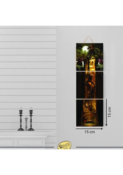 Ahşap Katlanabilir 3lü Tablo - TBL0004