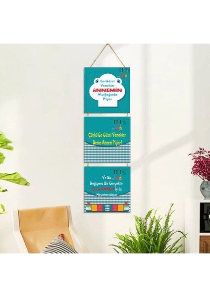 Ahşap Katlanabilir 3lü Tablo - TBL0122