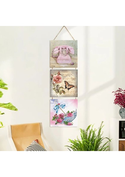 Ahşap Katlanabilir 3lü Tablo - TBL0114