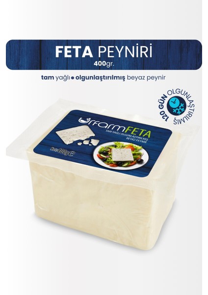 Feta Peyniri 400 Gr. - Tam Yağlı Olgunlaştırılmış Beyaz Peynir - Feta Cheese