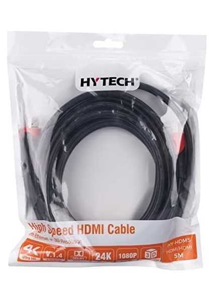 Hy-Hdm5 HDMI To HDMI 5m Altın Uçlu 24K 1.4 Ver. 3D Kablosu