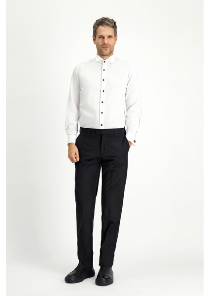 Ata Yaka Slim Fit Dar Kesim Pamuk Gömlek fiyatları