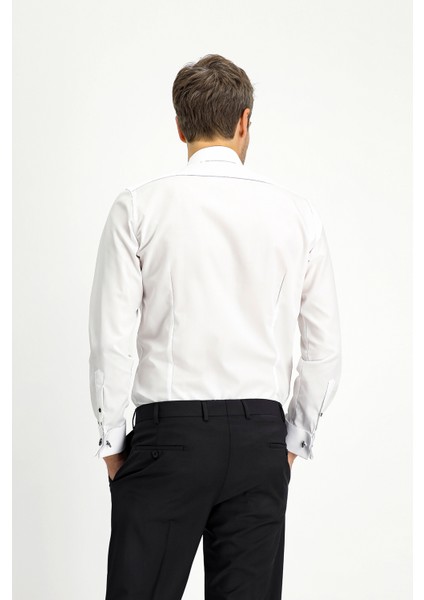 Ata Yaka Slim Fit Dar Kesim Pamuk Gömlek fırsatları