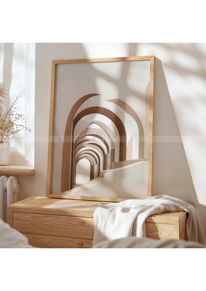 Minimalist Mimari 3 Parçalı Ahşap Çerçeveli Tablo Seti - Sade ve Şık TASARIM-21 x 30