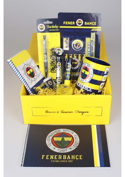 Dekomus Ile Lisanslı Fenerbahçe Özel Kutulu Premıum 19 Parça Kırtasiye Seti