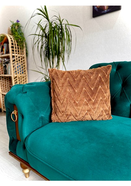 2'li Set Bohem Özel Tasarım Punch Panç Desen Dekoratif Kırlent Kılıfı Aynı Renk 43 x 43 cm