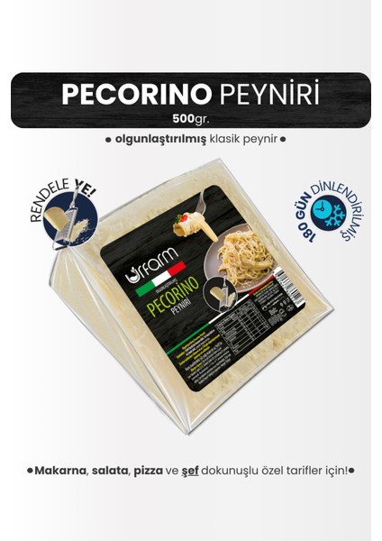 Pecorino Peyniri 500 Gr. - Klasik Italyan Peyniri - Olgunlaştırılmış Parmesan Tarzı Peyniri