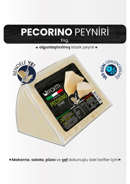 Pecorino Peyniri 1 Kg. - Klasik Italyan Peyniri - Olgunlaştırılmış Parmesan Tarzı Peyniri