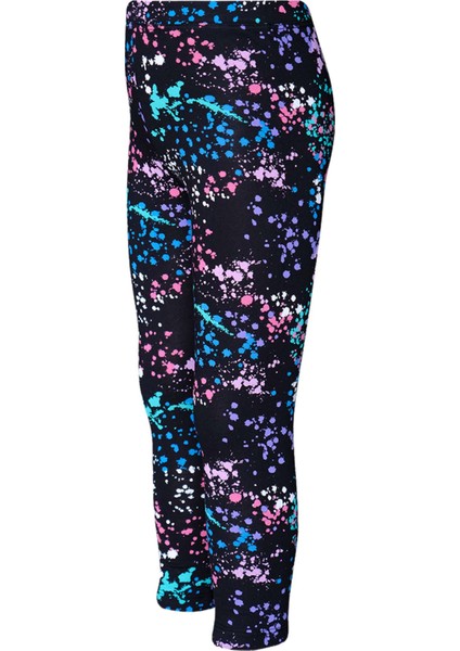 Siyah Kız Çocuk Spray Colors Desen Tayt fiyatları