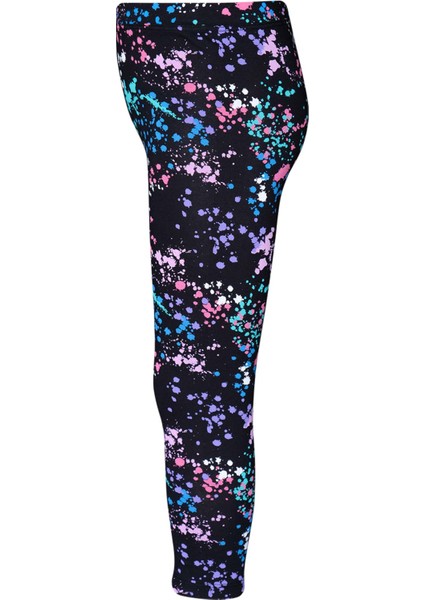 Siyah Kız Çocuk Spray Colors Desen Tayt modelleri
