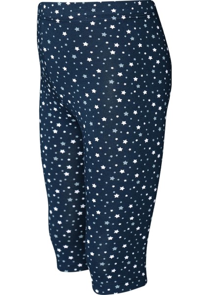 Koyu Lacivert Little Stars Kız Çocuk Desenli Diz Altı Tayt Kapri fiyatları