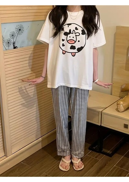 Inek Desenli Oversize Unisex T-Shirt