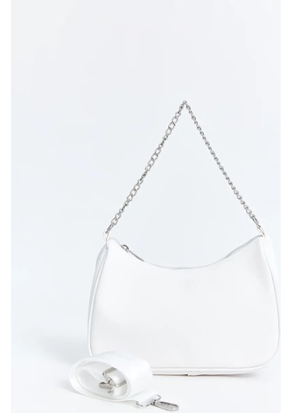 Beyaz Zincir Detaylı Kadın El Çantası fiyatları