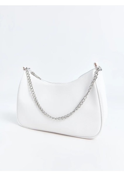 Beyaz Zincir Detaylı Kadın El Çantası fırsatları