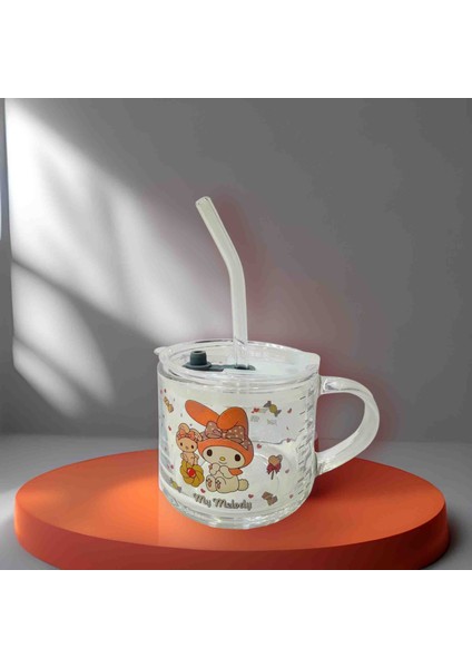 Kuromi Sanrio Melodi Cam Pipetli Kapaklı Cam Kupa Bardak fiyatları