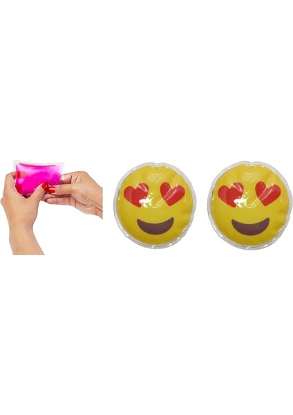 Emoji Şekilli Cep Sobası,el Isıtıcı,2 Adet Sıcak Su Torbası Pvc 9cm