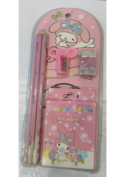 8 Li Boya Kalemli Kırtasiye Seti Kuromi My Melody Cinnamoroll Karakterli