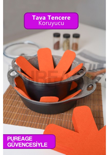 Kalın Tava Tencere ve Borcam Koruycu Çizdirmez Keçe 12'li Set