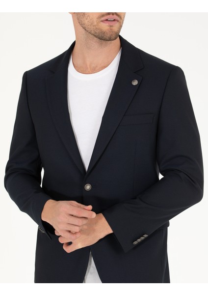 Erkek Lacivert Slim Fit Blazer Ceket 50275546-VR033