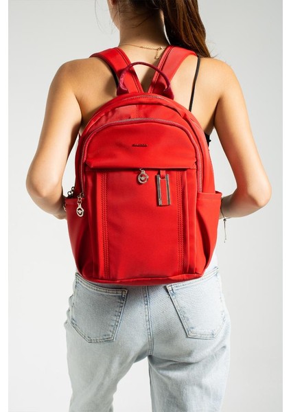 Saten Kumaş Kadın Sırt Çantası 38*28 cm Yağmur Itici Kumaş Mega Bag Günlük Kullanıma Uygun