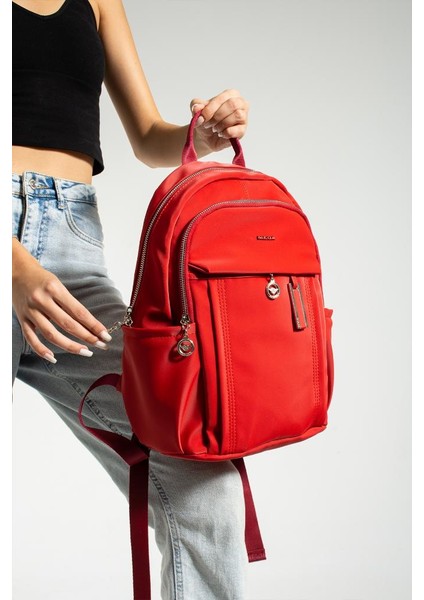 Saten Kumaş Kadın Sırt Çantası 38*28 cm Yağmur Itici Kumaş Mega Bag Günlük Kullanıma Uygun modelleri